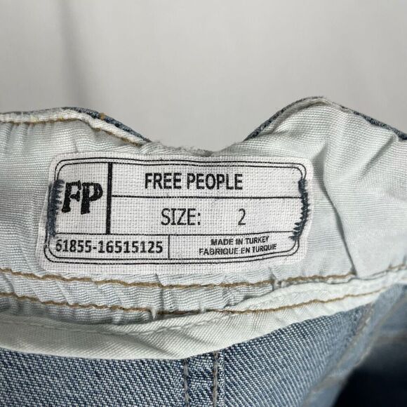 Free People Denim Distressed Mini Skirt - Women’s 2 - Picture 3 of 4